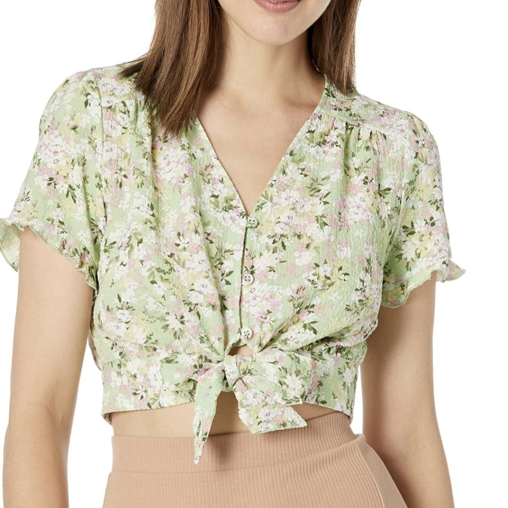 BCBGeneration Dainty Ditsy Floral Cropped Top Size Small